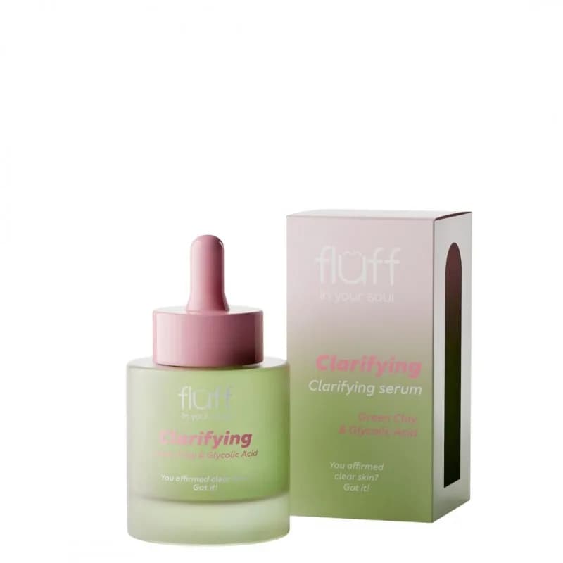 Fluff – Clarifying Serum – Cleansing Face Serum with green clay and glycolic acid 30ml