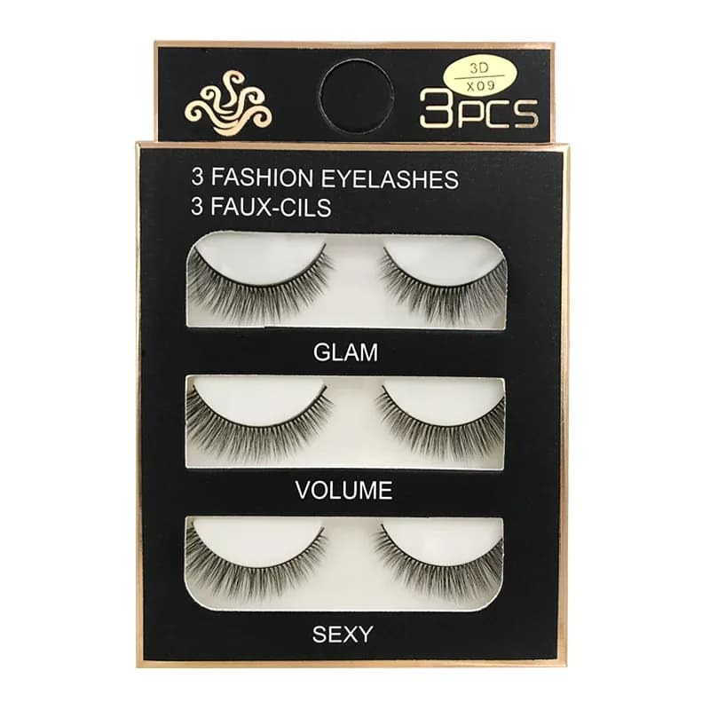 3 pairs 29 styles 3D Hair Soft False Eyelashes 3D-09