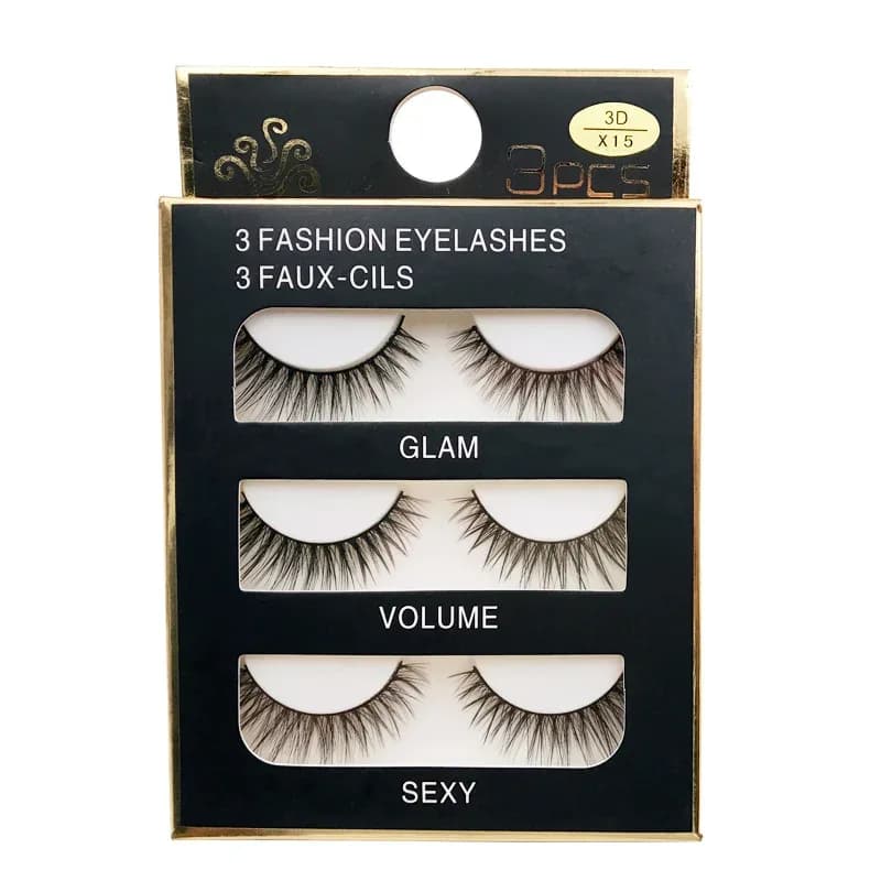 3 pairs 29 styles 3D Hair Soft False Eyelashes 3D-15