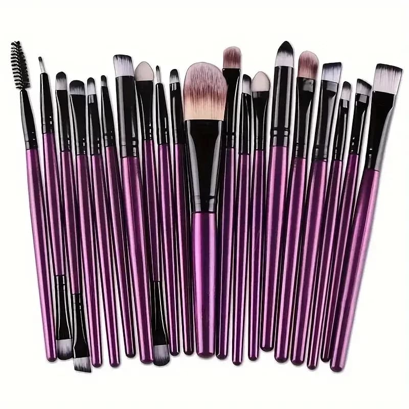 Σετ 20 Τμχ Makeup Brush Set Eyeliner Μωβ