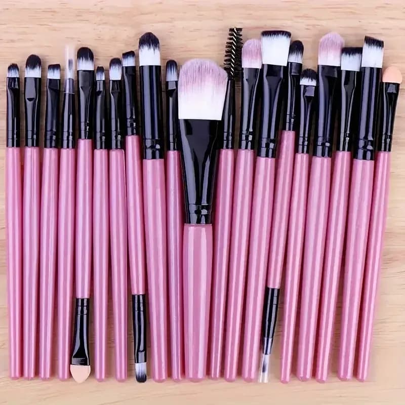 Σετ 20 Τμχ Makeup Brush Set Eyeliner Ροζ