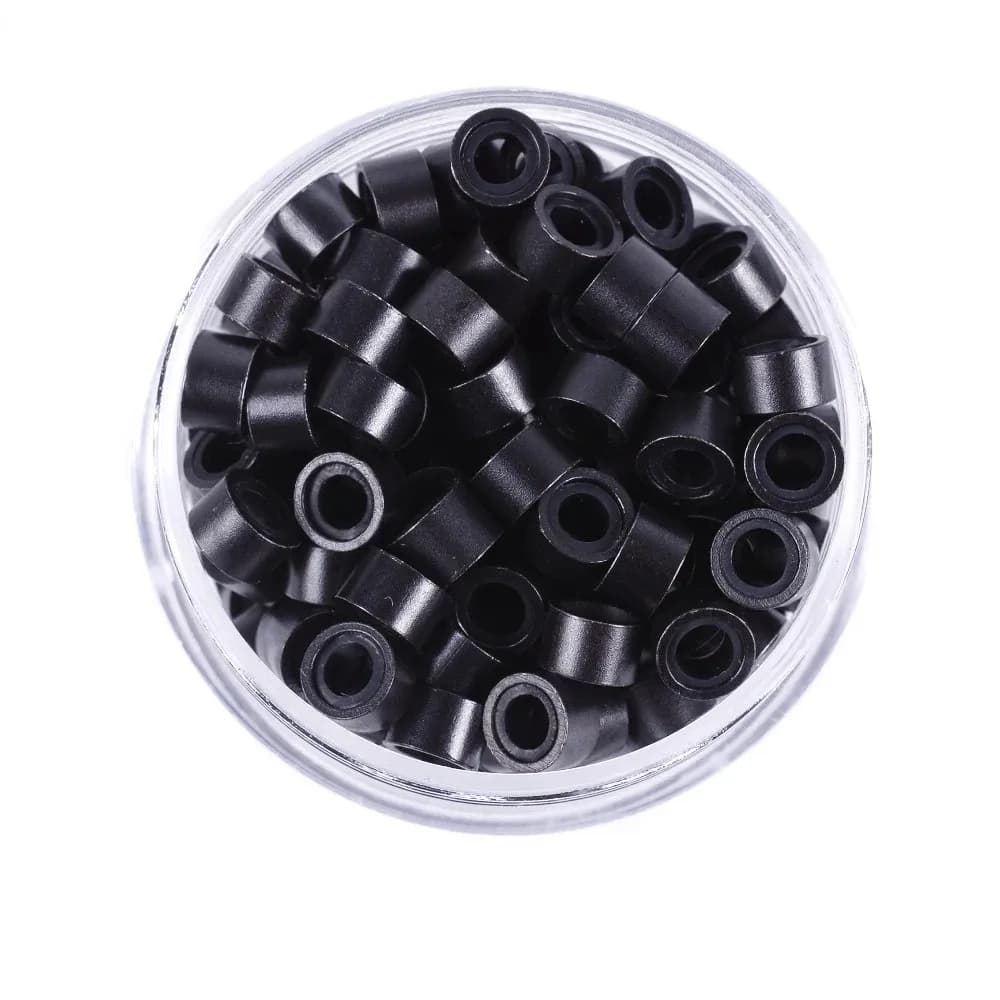 Micro Rings Σιλικόνης Μαύρο 1000τμχ